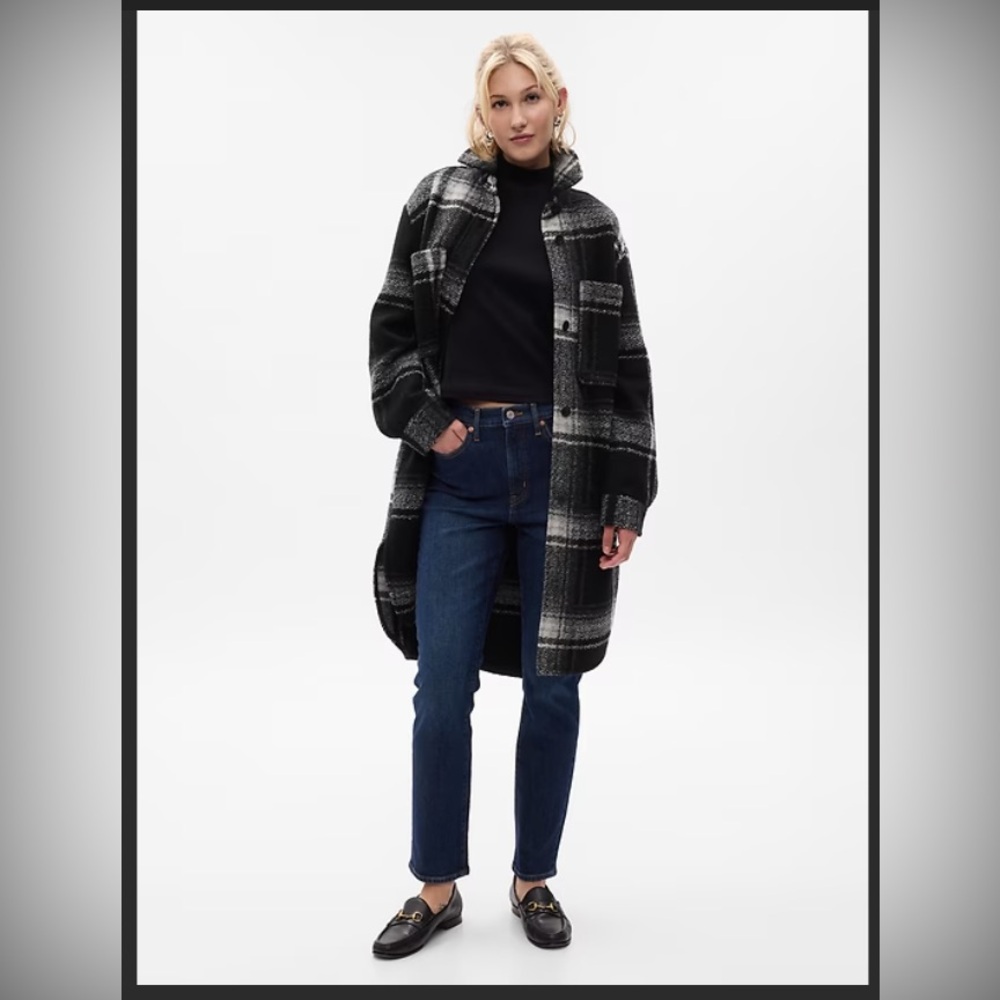 Gap Long Wool Oversized Shirt Jacket